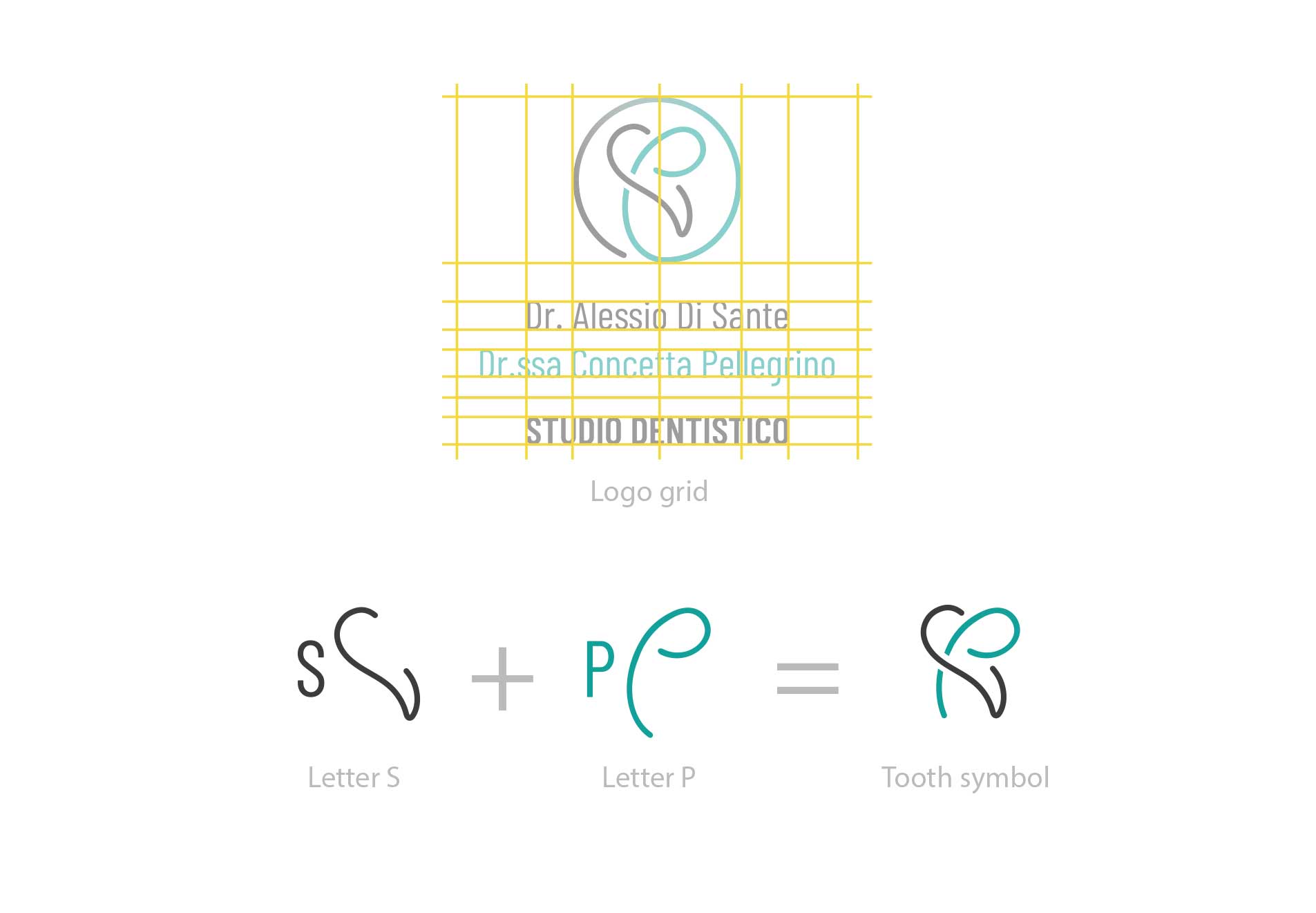 design monogram S, D and P, dental surgery