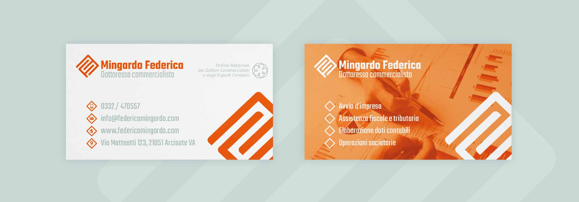 business card startup branding design freelance accountant.