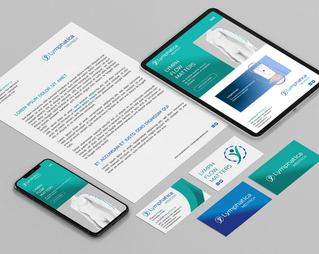 Restiger Restyling logo medtech company in Lausanne • startup design pro
