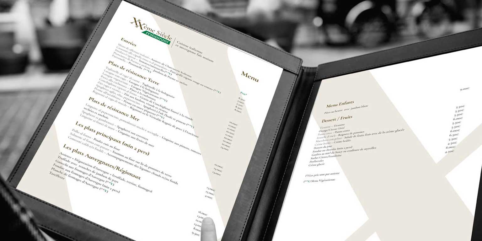 logo per ristorante con design menu professionale